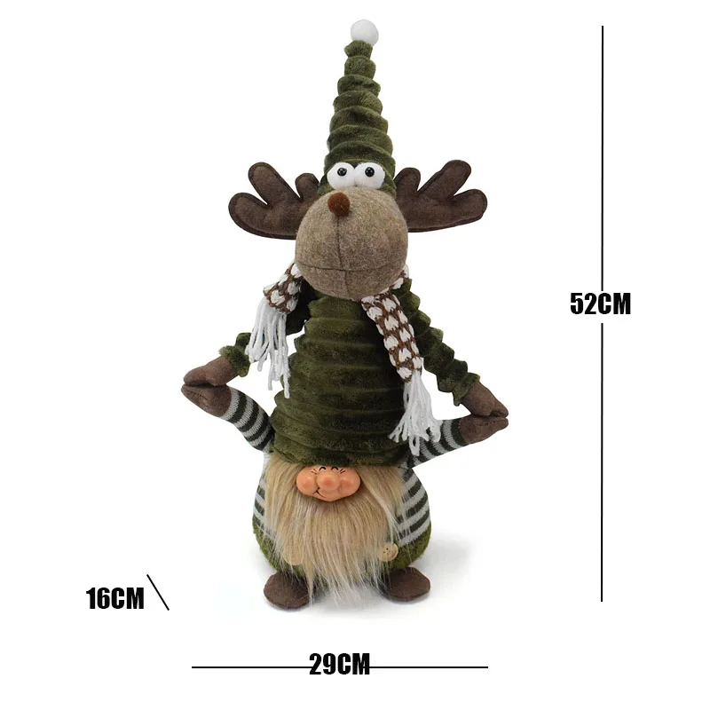 52CM 중세 스타일 엘크 드워프 접이식 인형 장식 인형 크리스마스 트리 장식 침실 창문 장식 크리스마스 선물