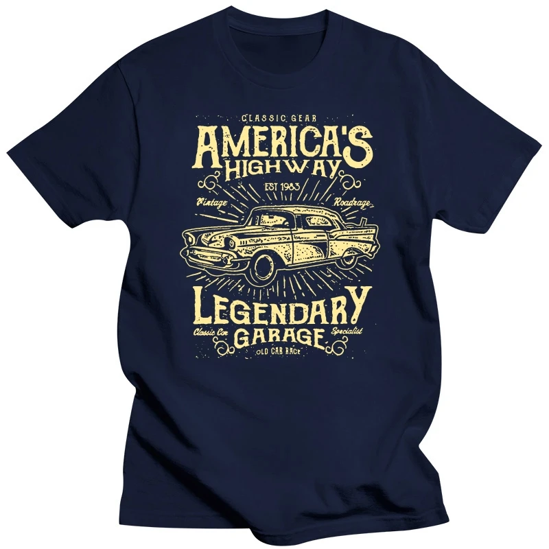 America's Highway Legende Vintage Roadrunner Street Old Car  New Short Sleeve Men Men 2018 Summer Round Neck Men'S T Shirt