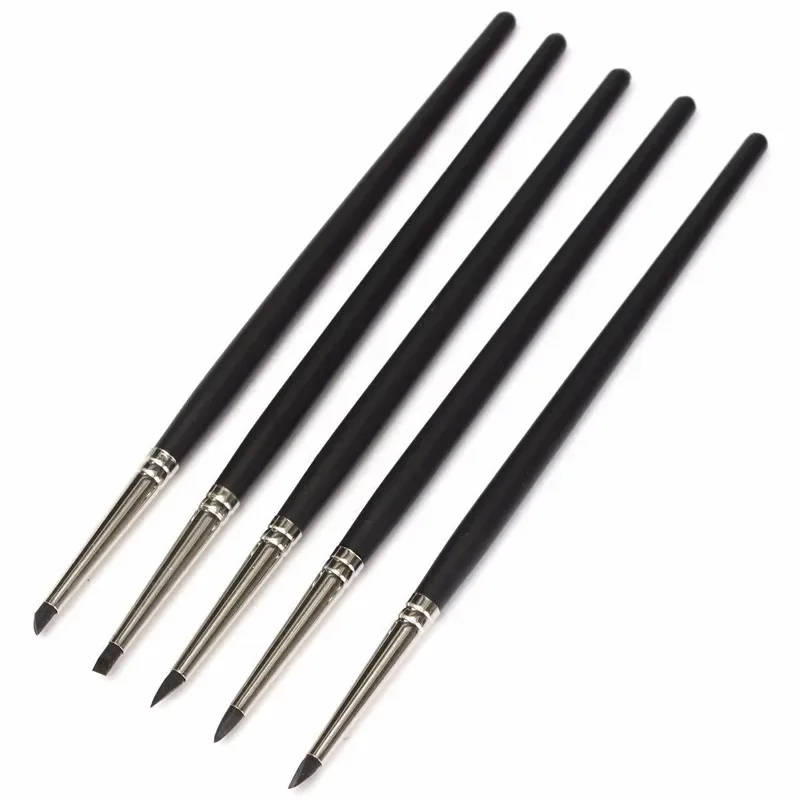 5pcs Polymer Clay Tools Nail Art Pottery Clay Tools Clay Pottery Sculpting Pencil Crafting Engraving Silicone Pen sculpture Tool