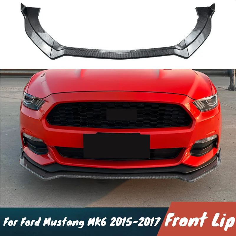 

Для Ford Mustang MK6 2015-2017 3 шт./компл. автомобильный передний бампер сплиттер для губ BodyKit защитная защита внешние аксессуары для тюнинга