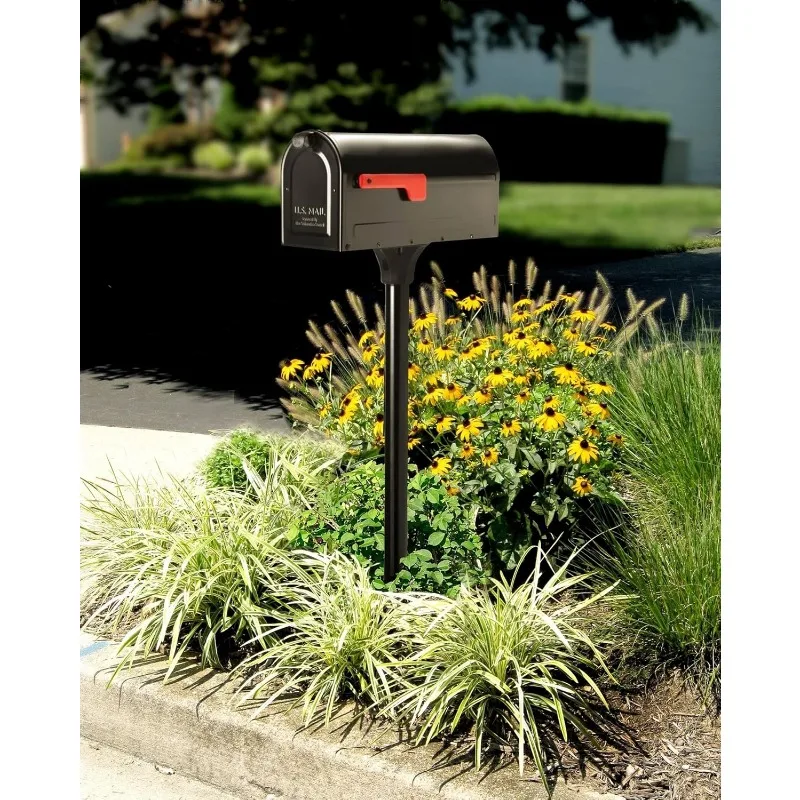 7680B-10 MB1 Mount Mailbox and In-Ground Post Kit, Medium, Bl