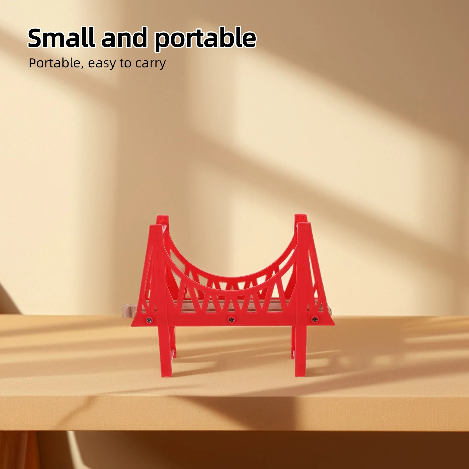 Trilho de trem de madeira, ponte removível, acessórios ferroviários para casa e escola, jogo criativo, trilha de trem de madeira