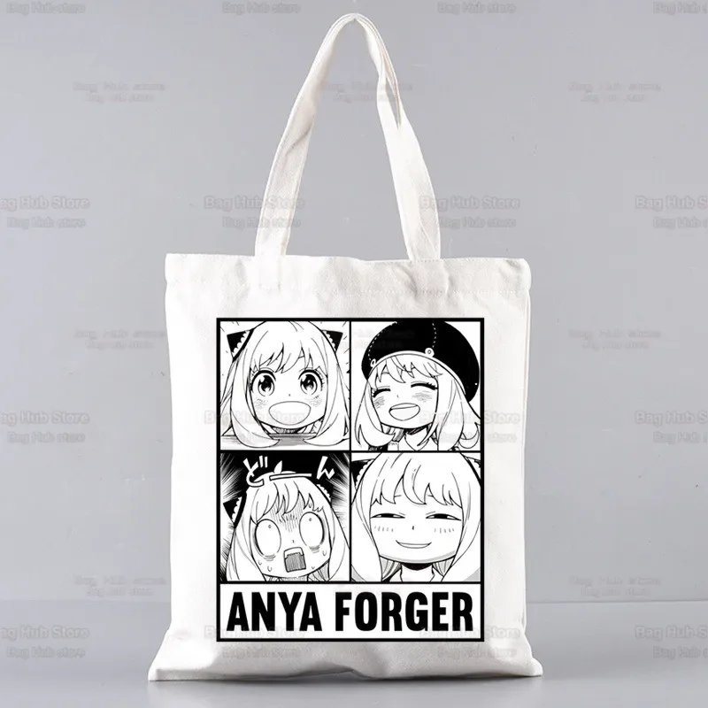 Anya Forger Shopping Bag Grocery Handbag Yor Forger Bolsas De Tela Tote Bolsa Spy X FAMILY Shopping Bag Jute Tote Fabric Custom