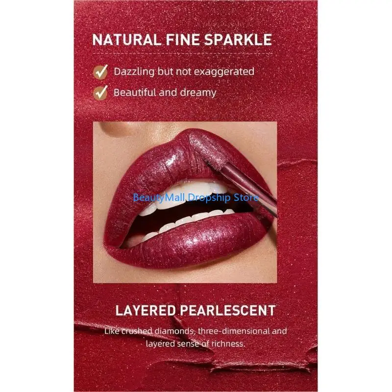 40JD METALLIC LIPSTICK GLITTION ระยิบระยับเม็ดสีสูงลิปกลอสยาว