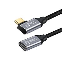 CY Female Extension Data Cable 10Gbps 100W Angled USB-C USB 3.1 Type C Left & Right