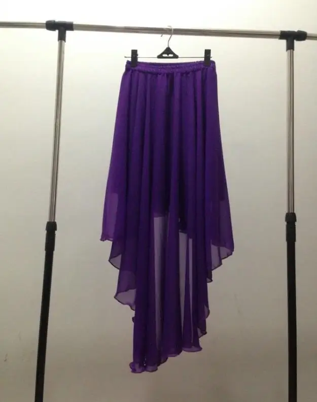 plus Size Irregular Chiffon Skirt Summer Fashion Sexy Dance Skirts Brand Party Dress Solid Color Unique Style Women\'s Gown