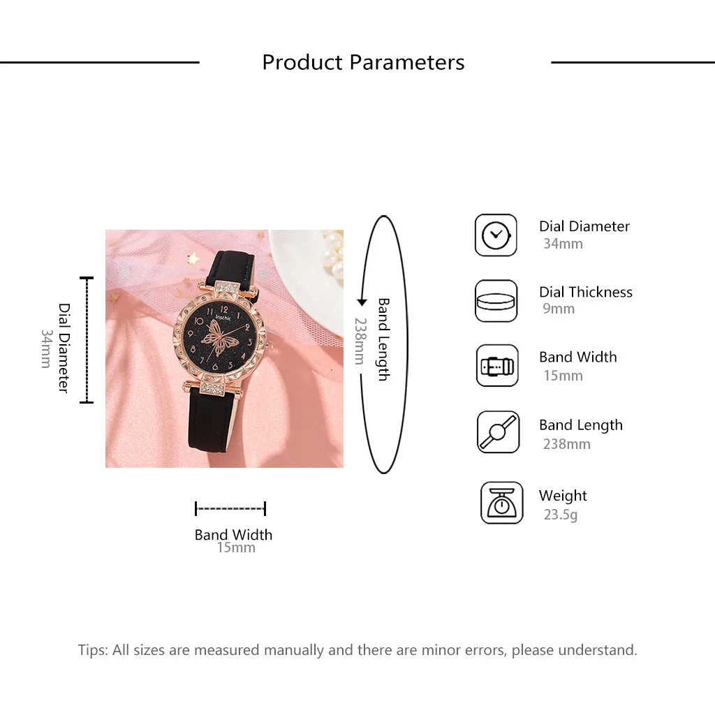 Retro Ladies' Watch Fashion Personality Simplicity Watches Butterfly Digital Leather Belt Uartz Wristwatches Relojes Para Mujer