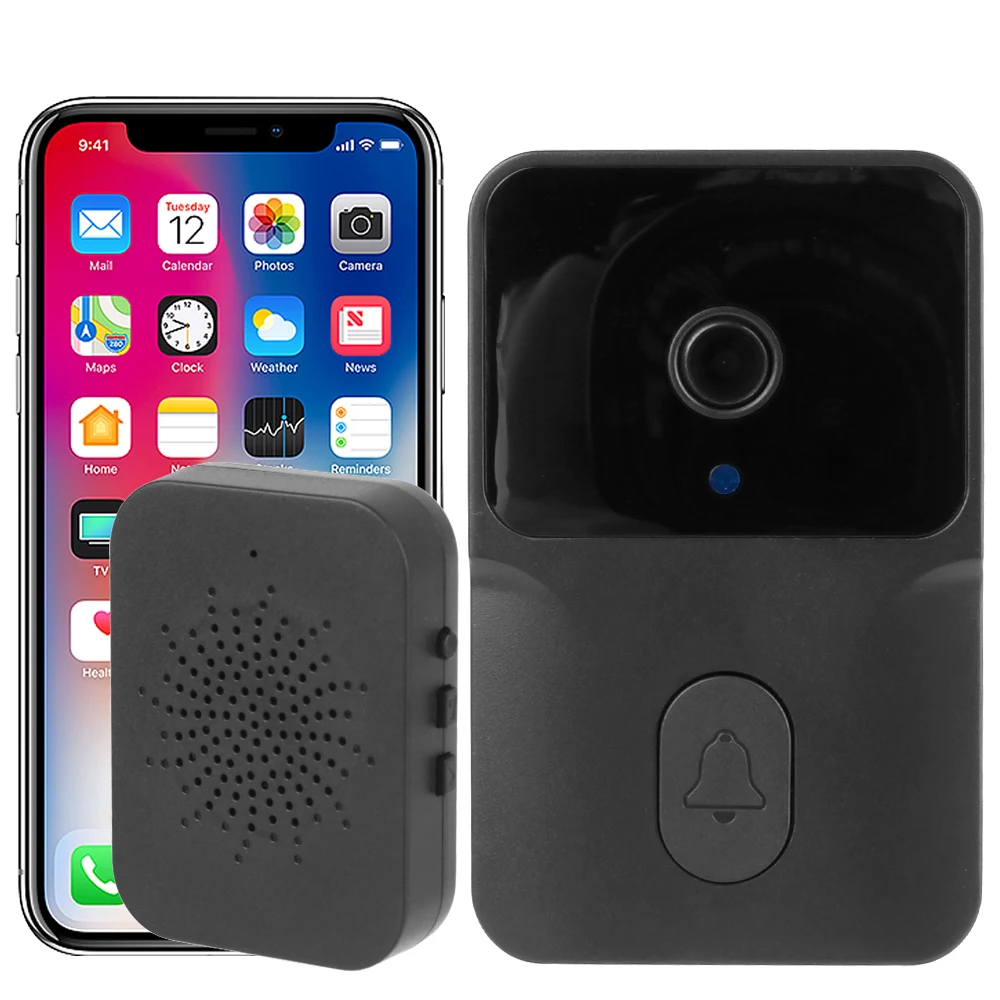 Videocamera citofono Videocitofono Campanello video HD 1080P Smart Wireless Impermeabile Telecamera Wifi 2.4G Visione notturna a infrarossi HD