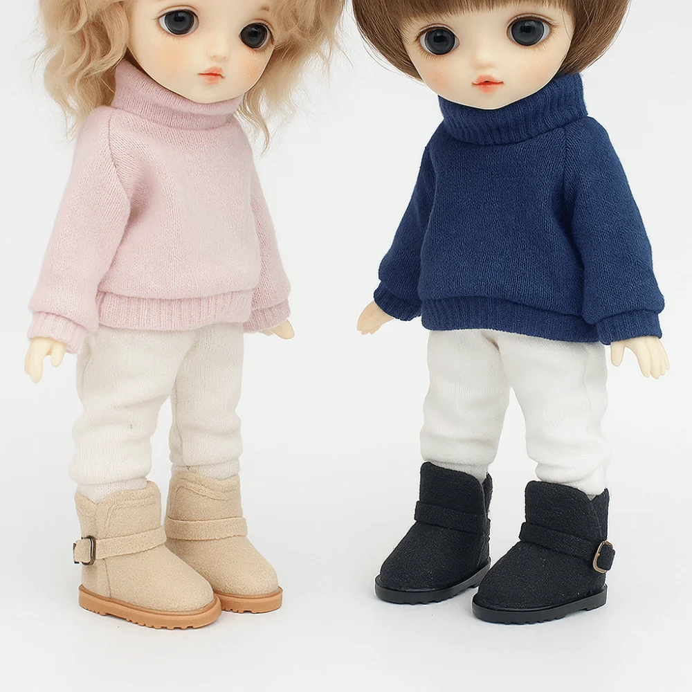 

1 Pair Accessories High-top 1/6 Bjd Snow Boots Solid Color 1/6 Bjd Winter Shoes Warm Mini 20cm Snow Boots Children