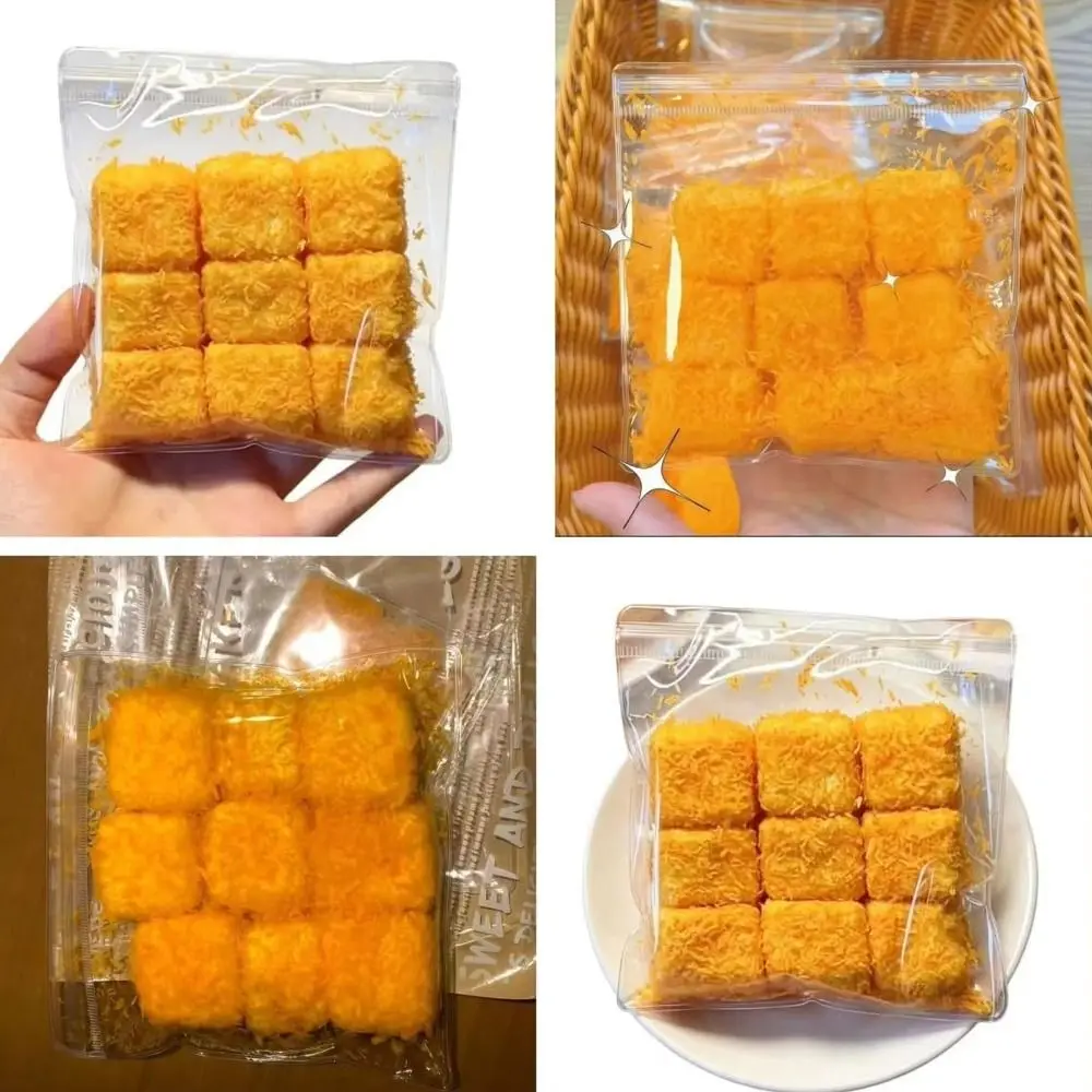 Cat Paw Fried Food SqueezeToy Fried Meatball Soft Coconut Cube Squeeze Toy Funny Interesting Simulated Food Squeeze Toy