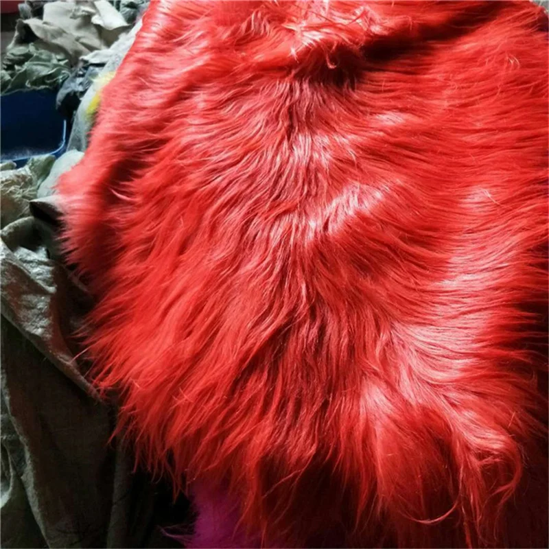 Tanned Fluffy Animal Goatskin Rug Custom Color Real Natural Long Hair Goat Pelt