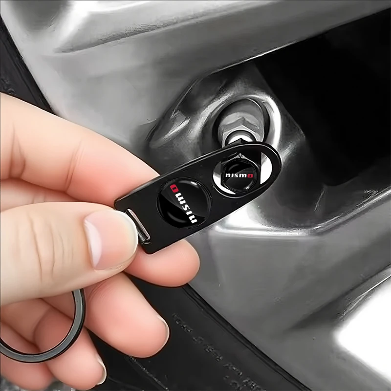 

Колпачки для вентилей автомобильных шин с брелоком-ключницей и значком для Nismo Nissan Juke Tiida Teana GTR 350Z 370Z 240SX Fairlady