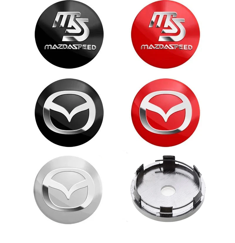 4pcs 60mm Car Wheel Center Hub Cap Rim Emblem Cover Stickers For Mazda 3 6 CX5 2 CX3 CX9 MX5 RX8 Axela 5 323 626 Demio Atenza MS