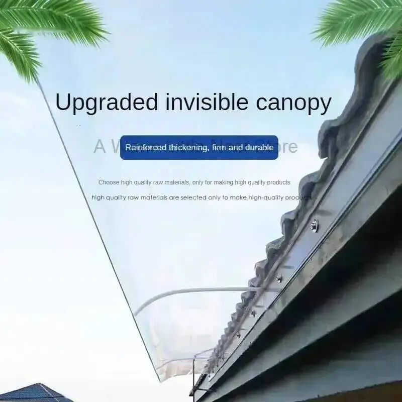 Transparent Terrace Balcony for Outdoor Minimalist Awning Modern Invisible Bracket-free Awning Convenient Awnings for Cafe