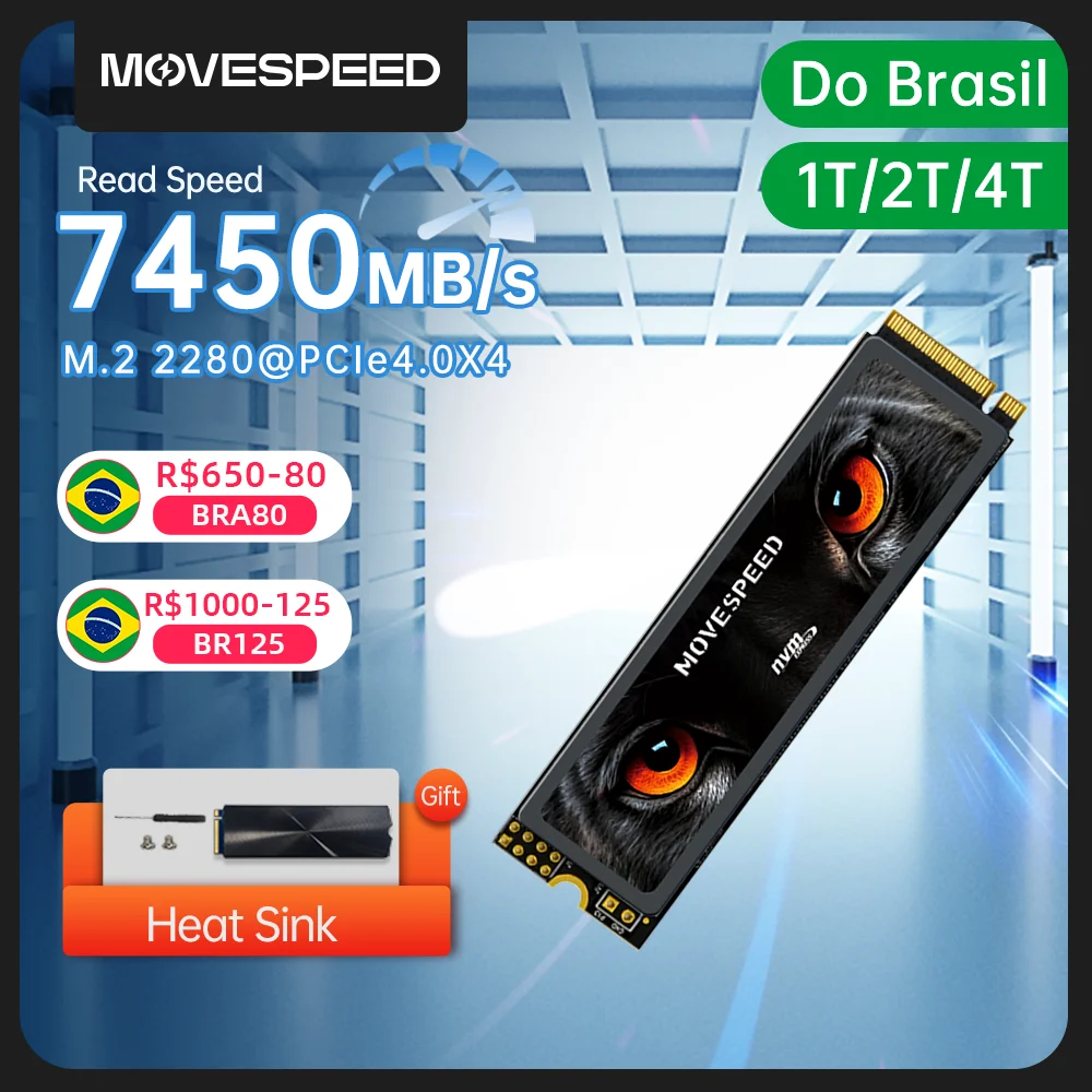 MOVESPEED 7450 МБ/с SSD NVMe M