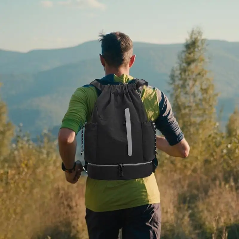 

Сумки на шнурке для спортзала, рюкзак для кемпинга на открытом воздухе, большой вместительный рюкзак для фитнеса, водонепроницаемая сумка на плечо для альпинизма