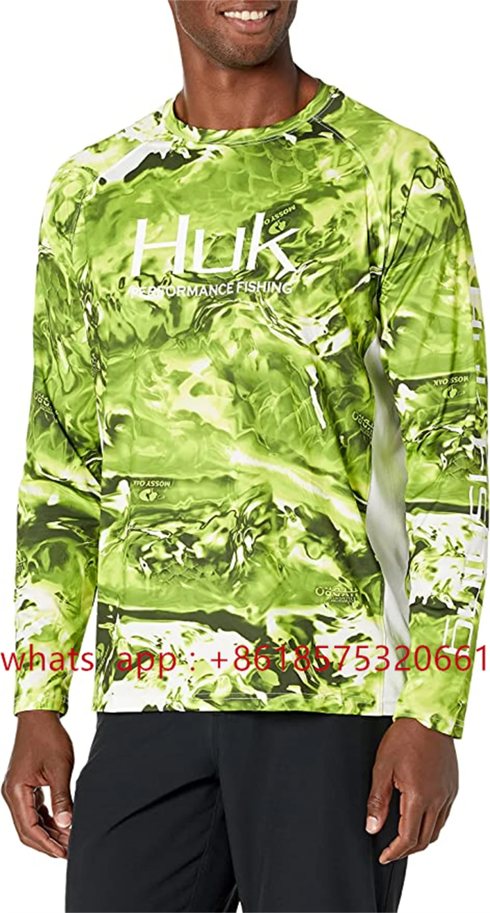 

Huk Men's Pursuit Camo Vented Long Sleeve 30 Upf Fishing Shirt Sun Protection Shirts Roupa De Pesca Breathable Fishing Clothing