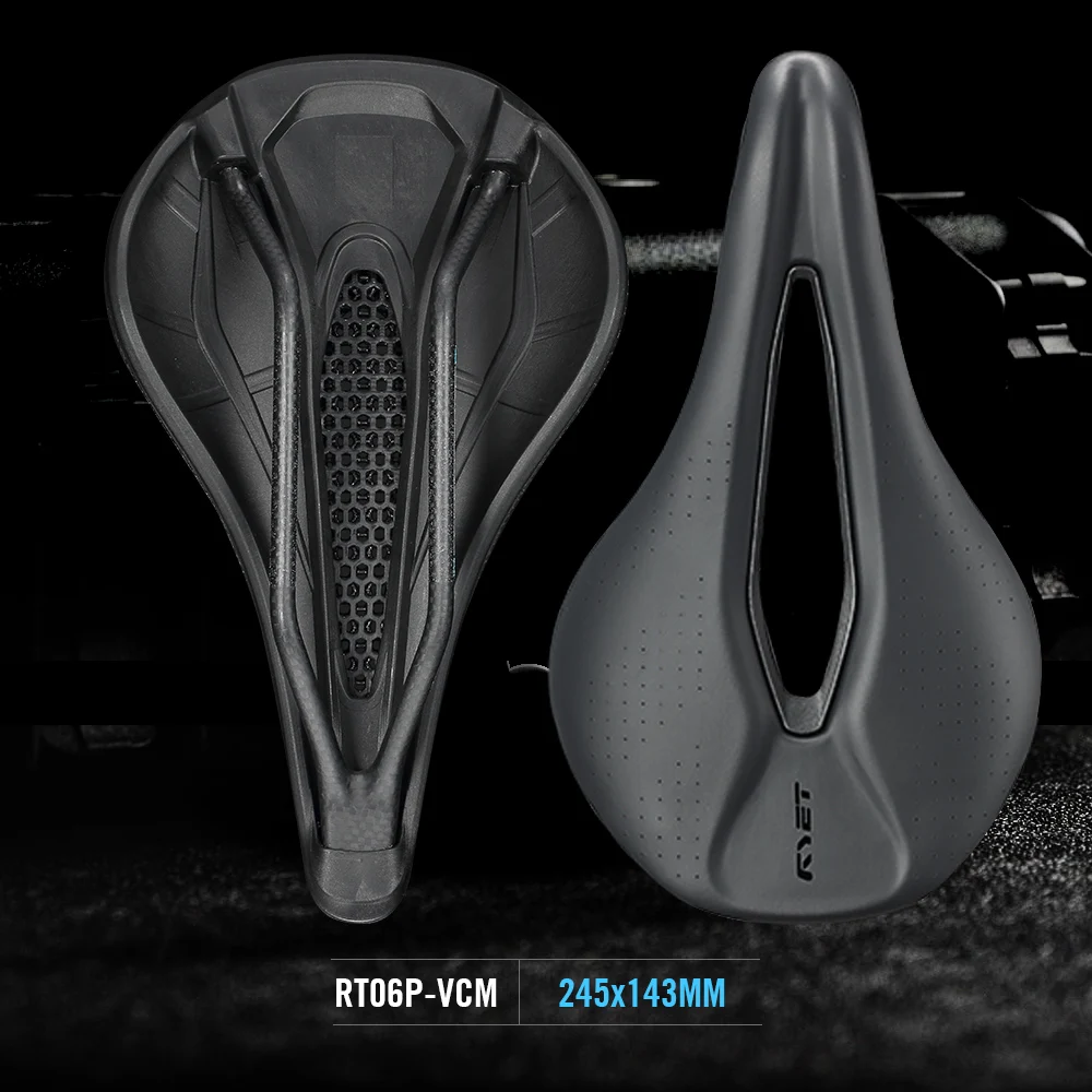 RYET Vollcarbon 3D-Gedruckter Sattel 145/155mm 160-227g Oval 7x9mm Schienen Superflow Cut-Out Ultraleicht Rennrad MTB Gravel Triathlon XC