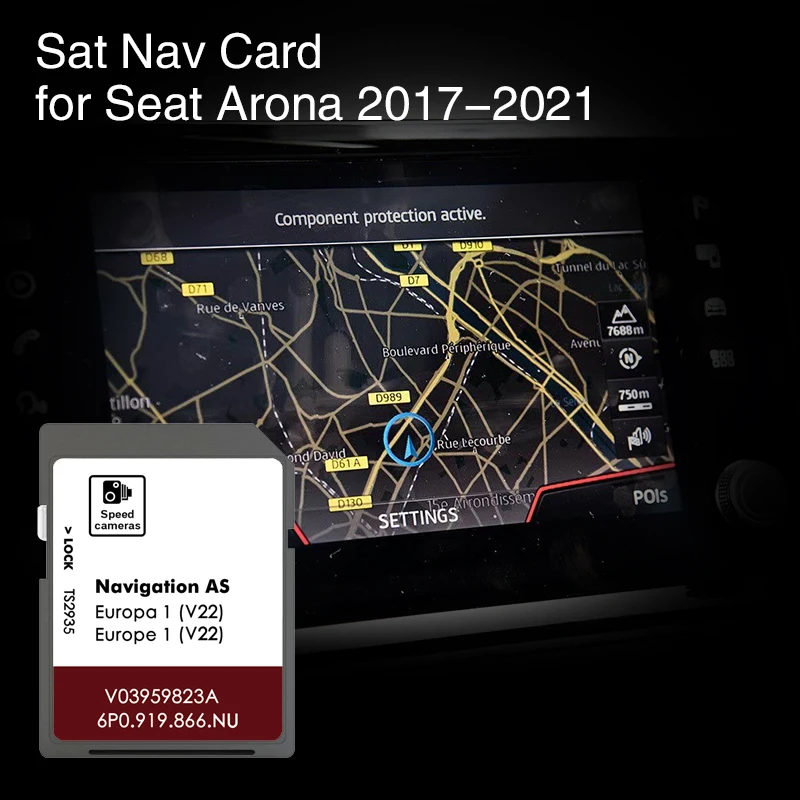 for Arona Navi System 2017-2021 AS V20 UK Europe Maps Cover Spain Italy Denmark Russia Navigation SD Card