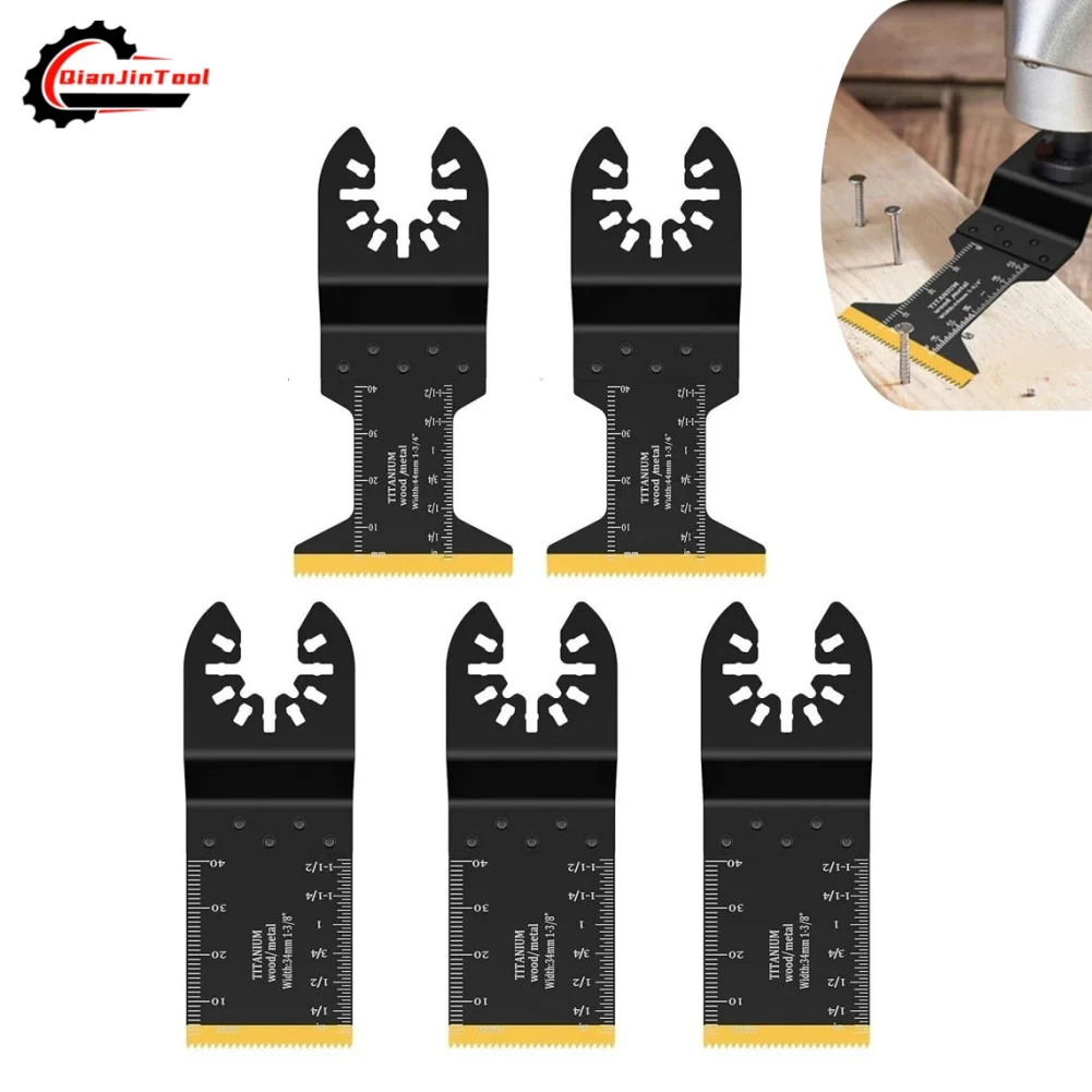 5Pcs Oscillating Saw Blades Multitool Carbide Tooth Cutting Metal Steel Nails Screws Quick Change Tool Woodworking Accessories