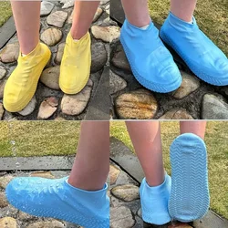 1 Pair Non-Slip Shoe Covers Reusable Elastic Waterproof Overshoes Latex Thickened Rain Boots Outdoor