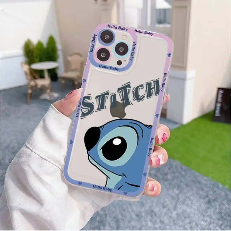 Funda de Silicone Disney Cartoon Lilo & Stitch Phone Case for iPhone 14 11 12 13 Mini Pro Max 7 8 PLUS Case shell Couple Gift