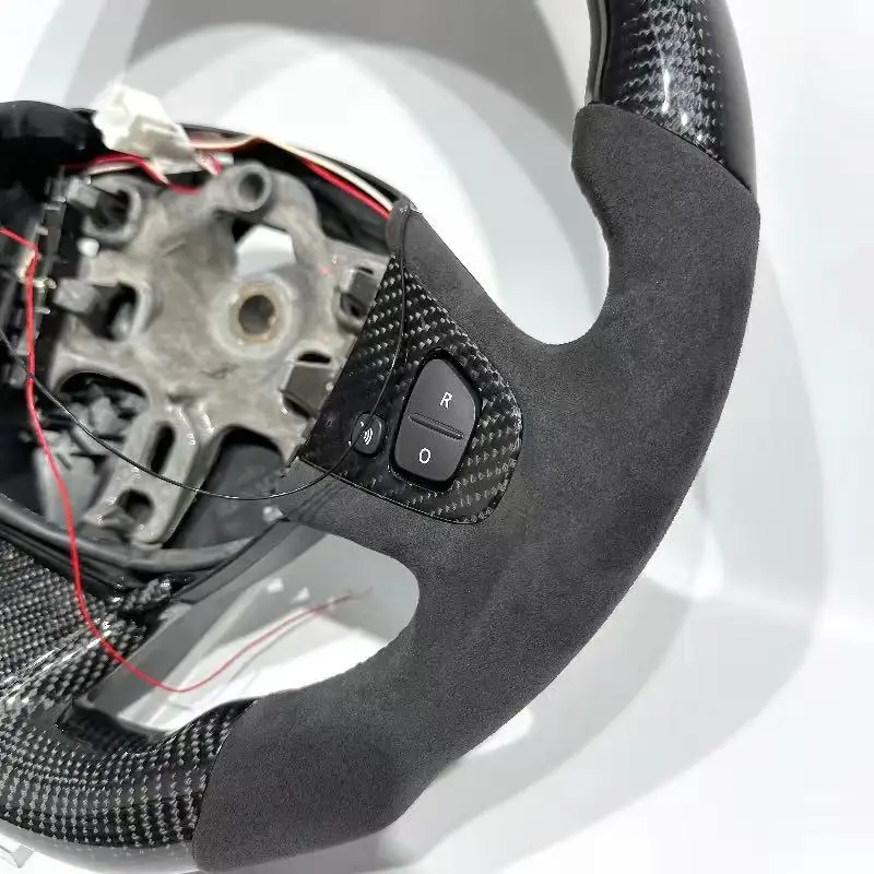 Car Custom Black Carbon Fiber RGB LED Screen Modified Steering Wheel For Renault Clio 4 Clio 5