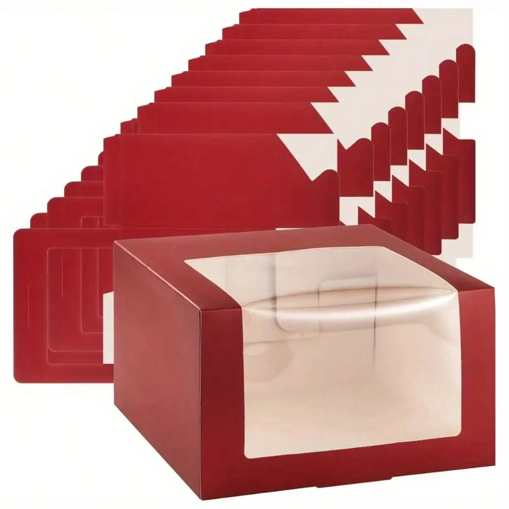 

5pcs Gift Boxes with Window, 7.68x7.68x4.72 Inches Display Box for Hat, Hat Storage Containter for Baseball Caps, Billed Cap