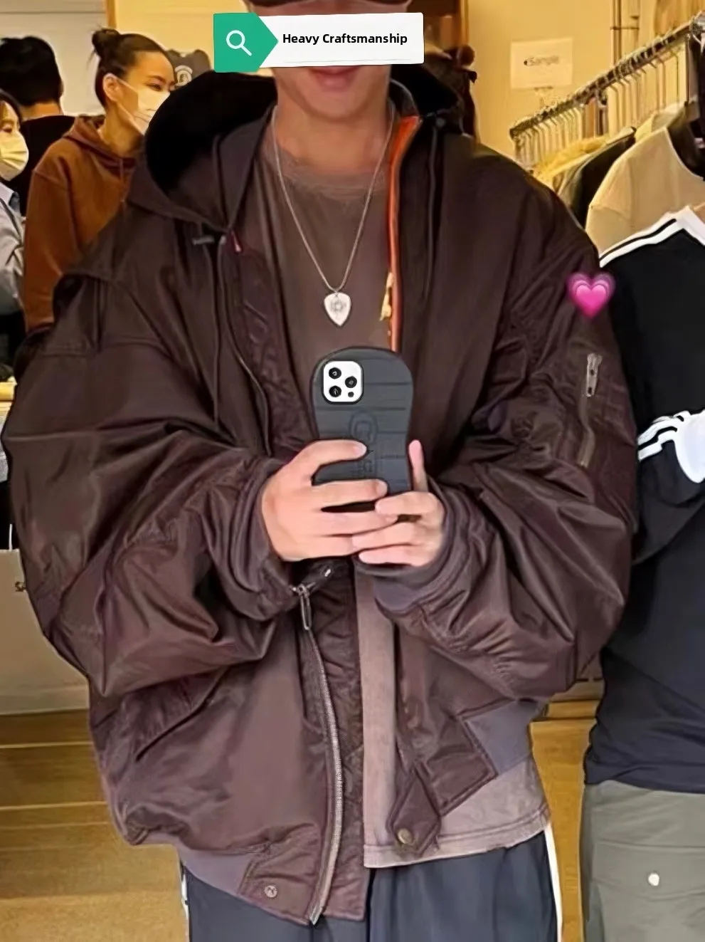 

Хлопковая куртка-бомбер оверсайз с капюшоном и вышивкой 3B VIBE, свободная, унисекс, повседневная, спортивная верхняя одежда