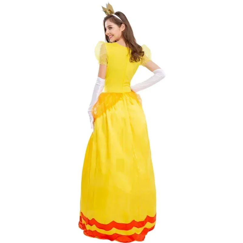 HAni 2025 princesa Peach disfraz de Cosplay para adultos niñas vestido elegante madre hija fiesta graduación ropa de Halloween para mujeres Dre ☆ ★ ww