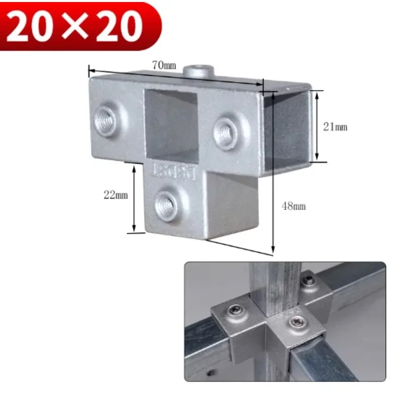 Suitable for 20X20mm Square Pipe Connector Buckle Elbow Pipe Plug Fixed Buckle Flange Seat Square Steel Square Pipe