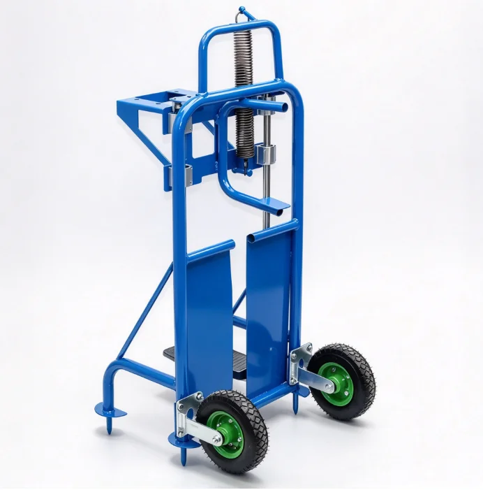 Earth Auger Stand Foot Pedal Hand Crank Ground Drill Holder Portable Planting Digging Tool Rack Garden Post Hole Digger Frame