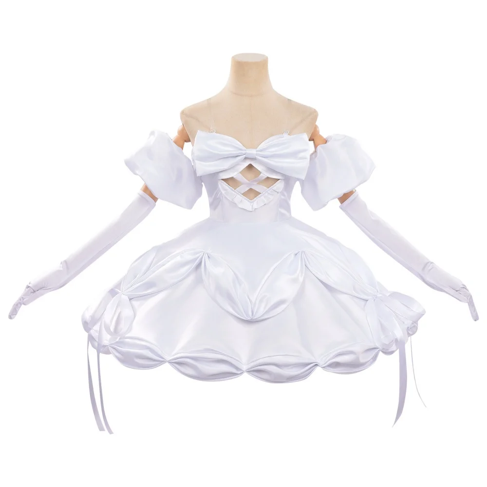 Anime Alien Stage Zombie Stage Mizi Cosplay Costume Wig Mizi Sua Cute Big Bow White Dress Lolita Stage Clothing Halloween Outfit view 4