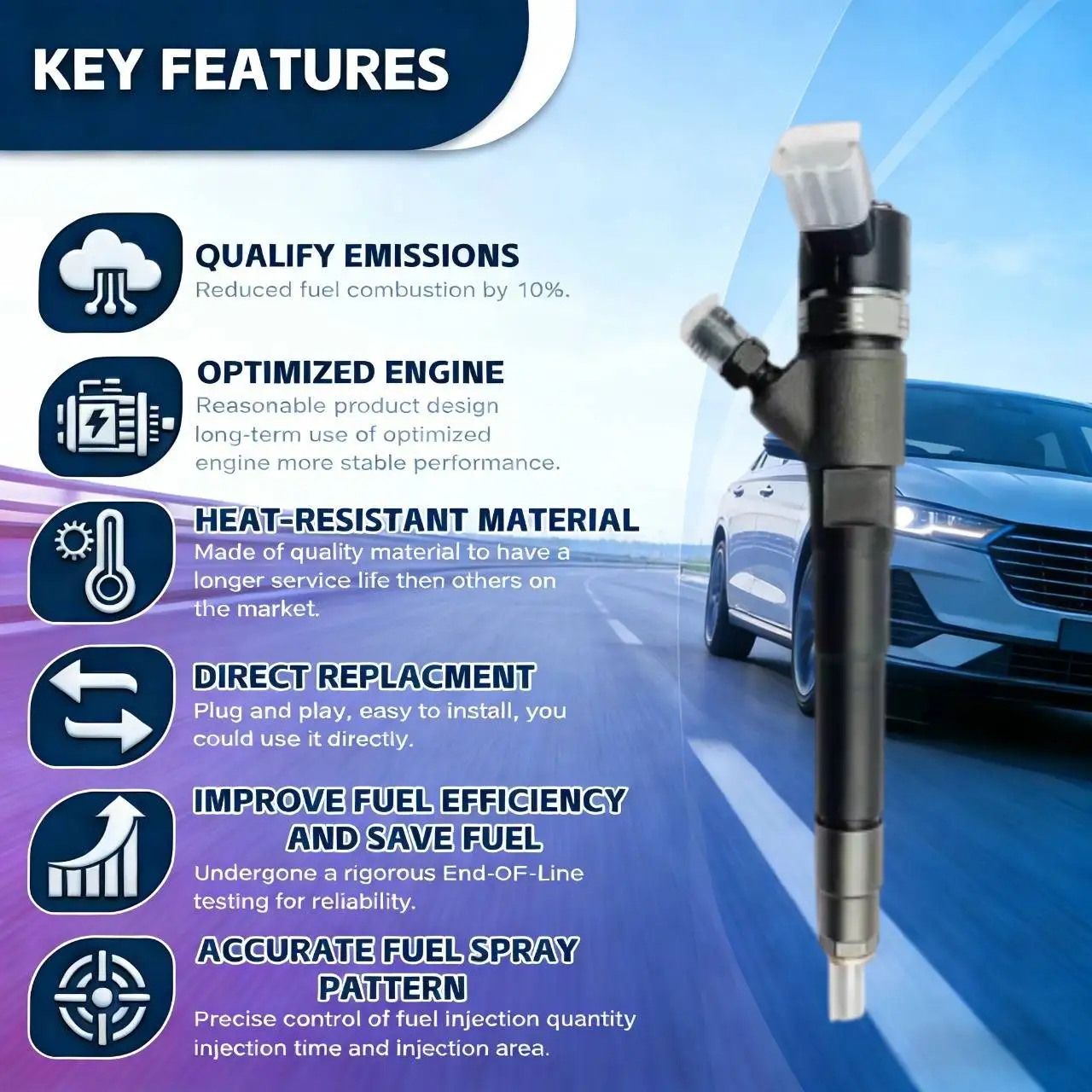 0445110011 0445110012 A6110700587 Common Rail Fuel Injector for Mercedes-Benz Serie C/E 200 220  Serie V 200 220  Vito 110 CDI