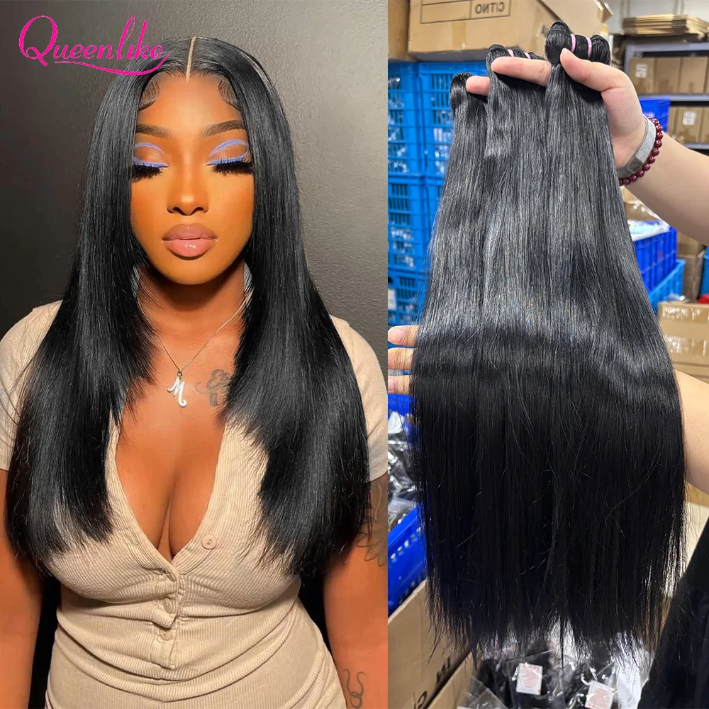 

Queenlike 15A супер двойные нарисованные вьетнамские необработанные прямые пучки человеческих волос 1/3 шт. пучки человеческих волос для наращивания натуральных волос