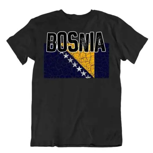 Flag T-Shirt Bosnia Fashion Country Souvenir Gift Tee Pride logo