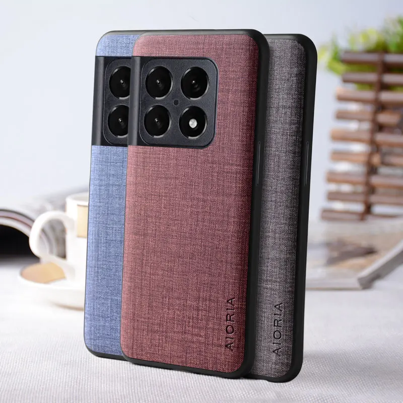 

Case for Oneplus 10 pro 10T 11 5G coque Textile texture Leather Soft TPU&Hard PC phone cover for oneplus 10 pro case funda capa