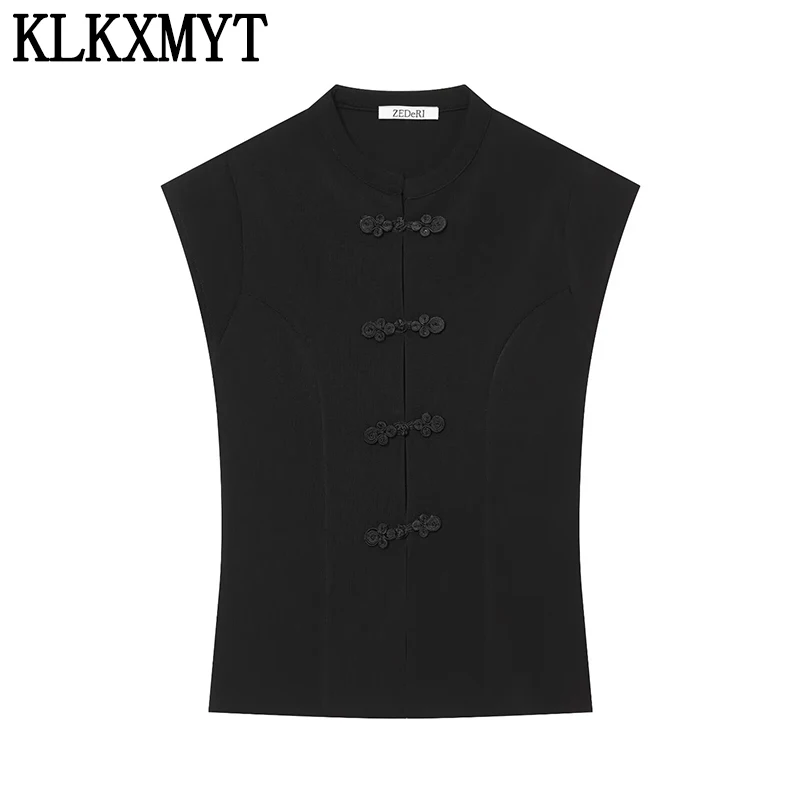 KLKXMYT Women's Casual Elegant Top 2026 New Fashion Chinese Knot Short Vest Tops For Women High Street Holiday Tank Top