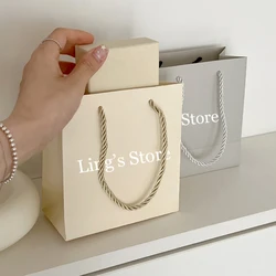 24/50/100pcs Custom Logo Jewelry Handle Bag 14x15x7cm Wedding Gift Packaging Men Game Organizer Shopping Travel Portable Pouches