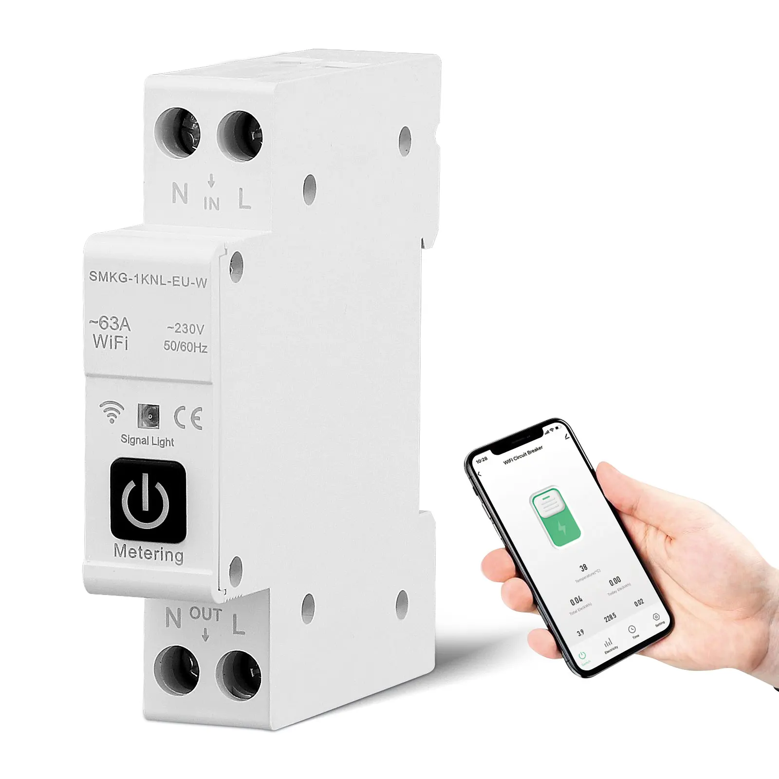 Connected Switch Connected 63A Circuit Breaker Remote Control Wifi Switch with Timer Relay Switch Voice Control Timer