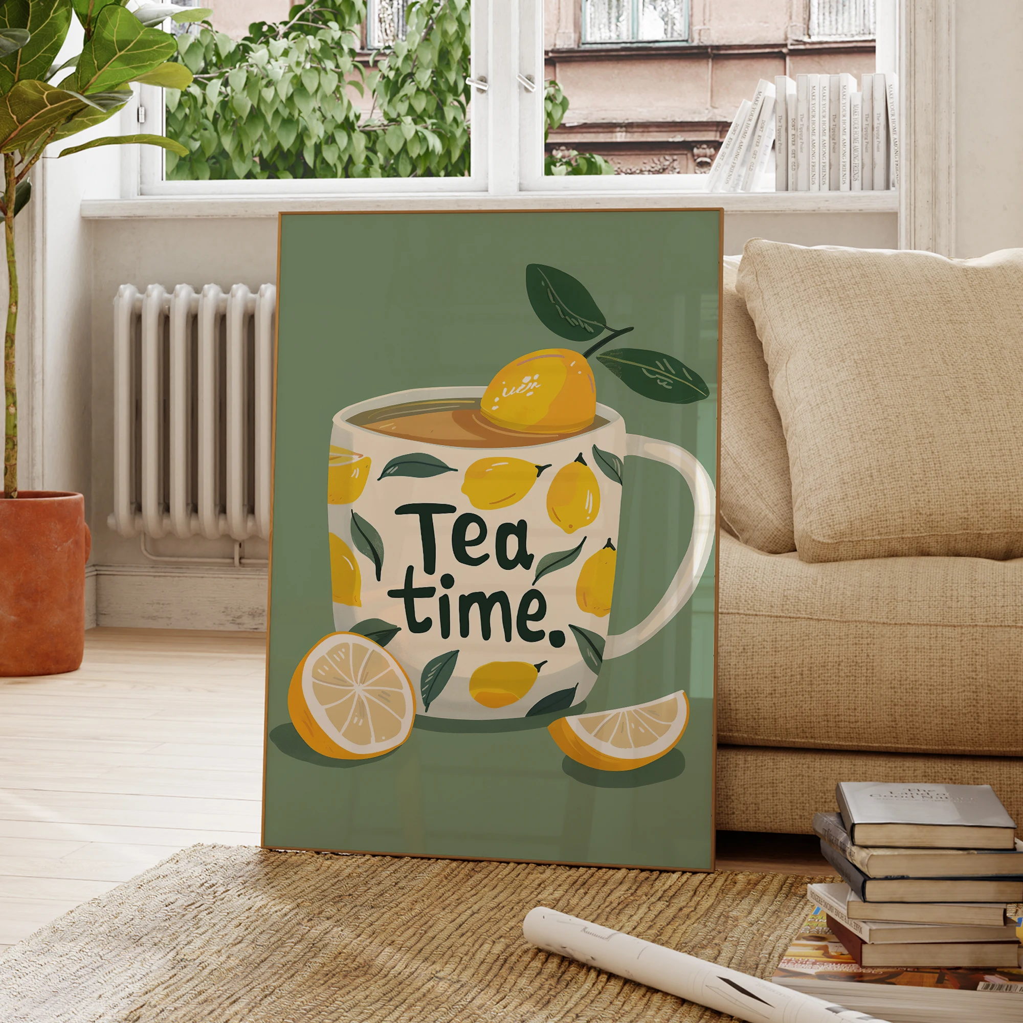 الحديثة وقت الشاي الحمضيات الصفاء جدار الفن يطبع قماش اللوحة المشارك صورة لغرفة المعيشة مطعم ديكور المنزل #4