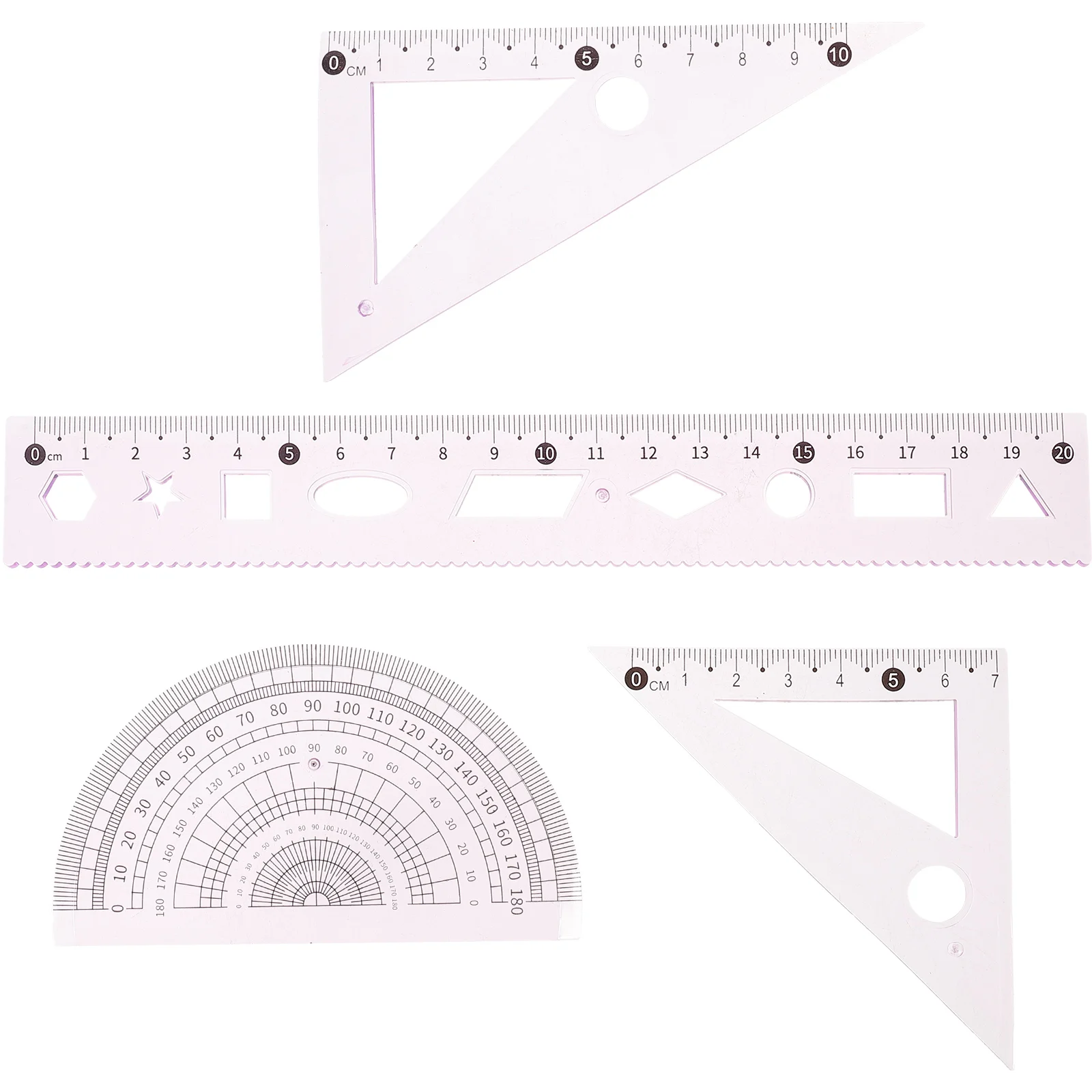 

3 set 20cm Large Geometry Ruler Set Multi functional Measuring Protractor Triangle Drafting Tool for Students School