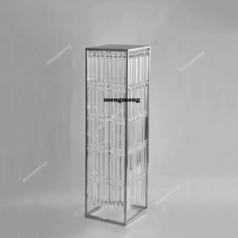

8 шт. (60 см/100 см) Акриловая ваза для цветов с кристальными бусинами, подставка для цветов на свадебный стол, центральные элементы декора