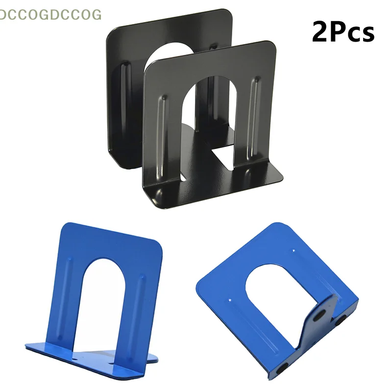 2Pcs Heavy Duty Book Clips Book Clamps Desktop Magazine Holder Book Braces Rack For School Office Supplies Metal Bookends