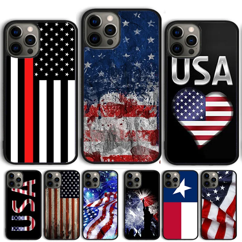 American Flag Statue of Liberty Phone Case Cover For iPhone 15 16 14 13 12 Pro Max mini 11 Pro Max XS XR Plus Coque