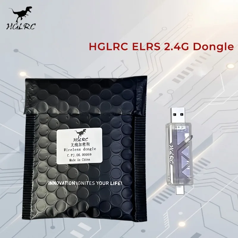 

HGLRC Wireless Dongle ELRS 2.4GHz onboard - TBS CRSF Radio Transmitter Compatible FPV RC Simulator Accessory