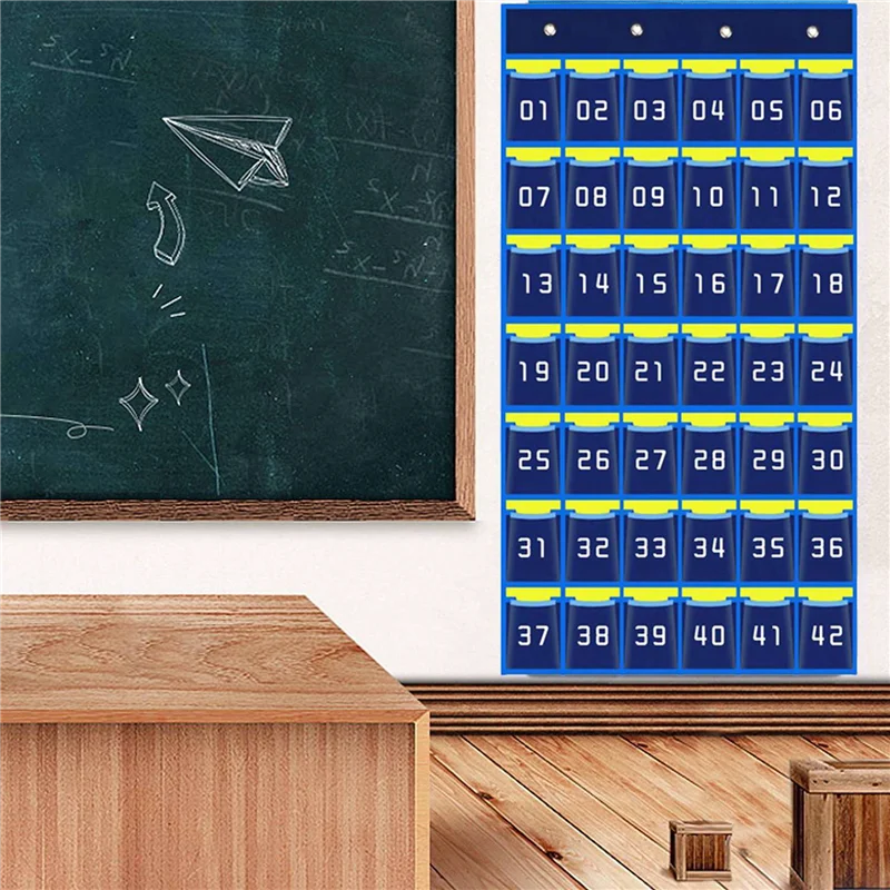 

ABMR-4X 42 Numbered Pockets Chart Cell Phone Hanging Organizer Hanging Storage Bag For Classroom Calculator Phone Holders