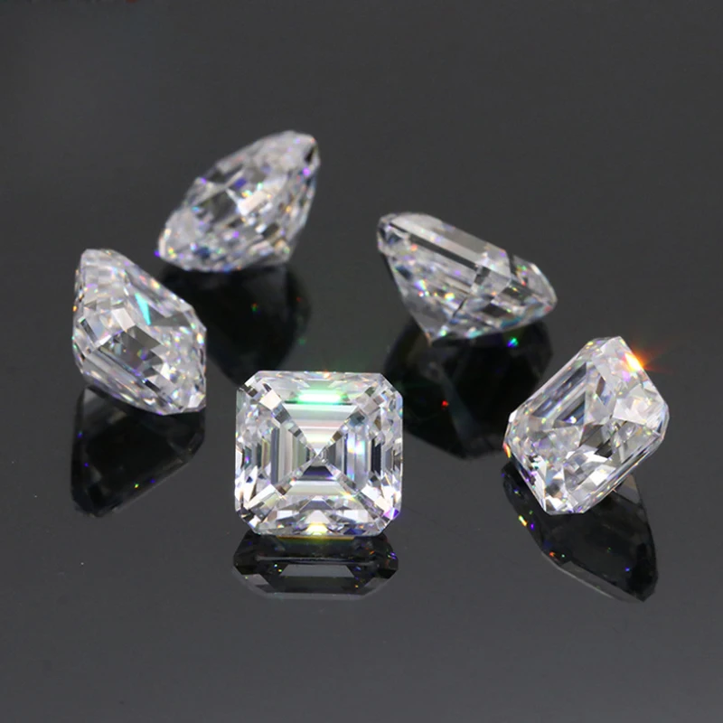

1.0ct Asscher Cut Moissanite Stones Pass Diamond Tester Pen GRA Certificates D VVS1 Cheapest Factory Price Moissanite 01