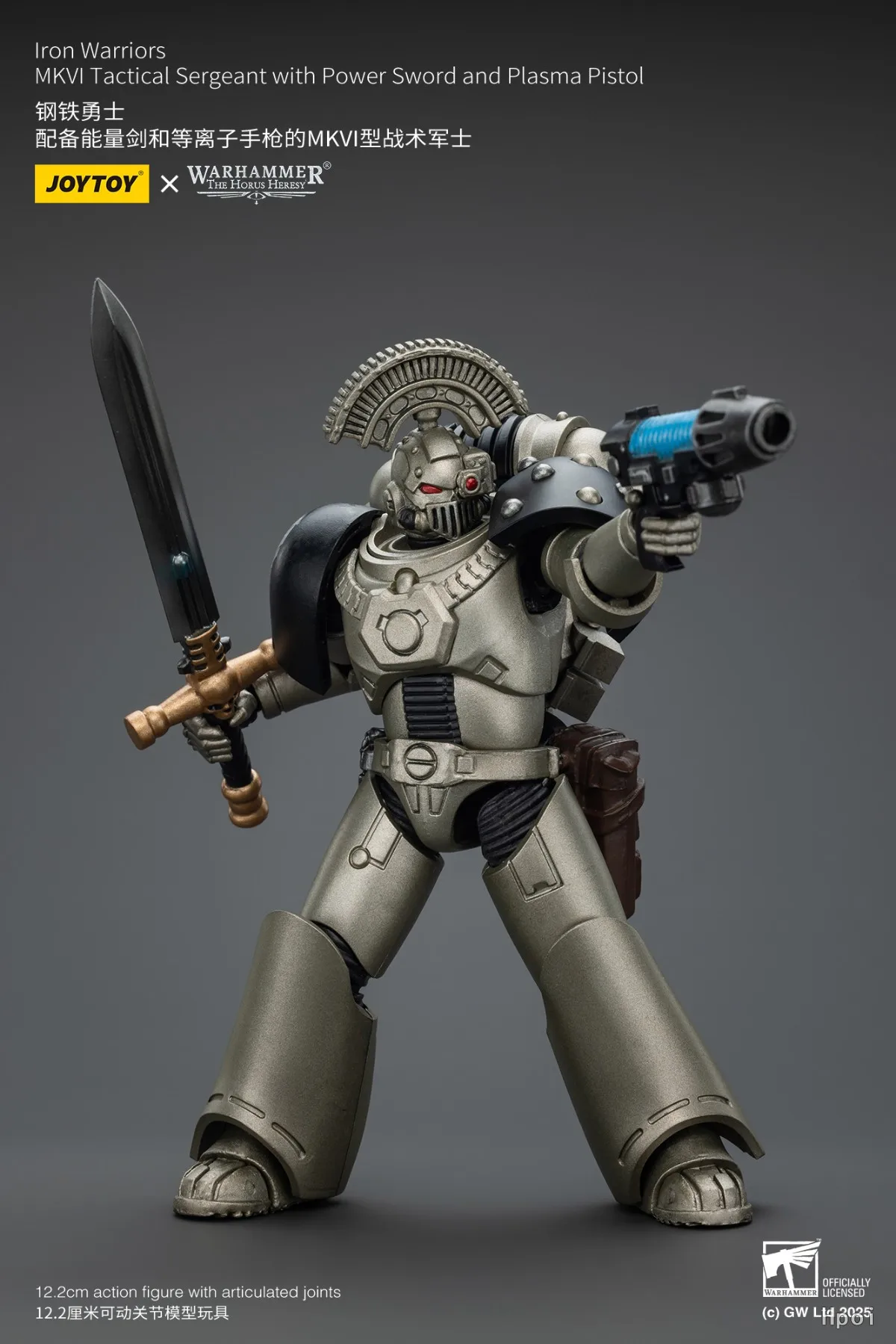 【JOYTOY】1/18 Figura de acción Warhammer 40K Iron Warriors MKVI Sargento táctico con espada eléctrica y juguete de plasma