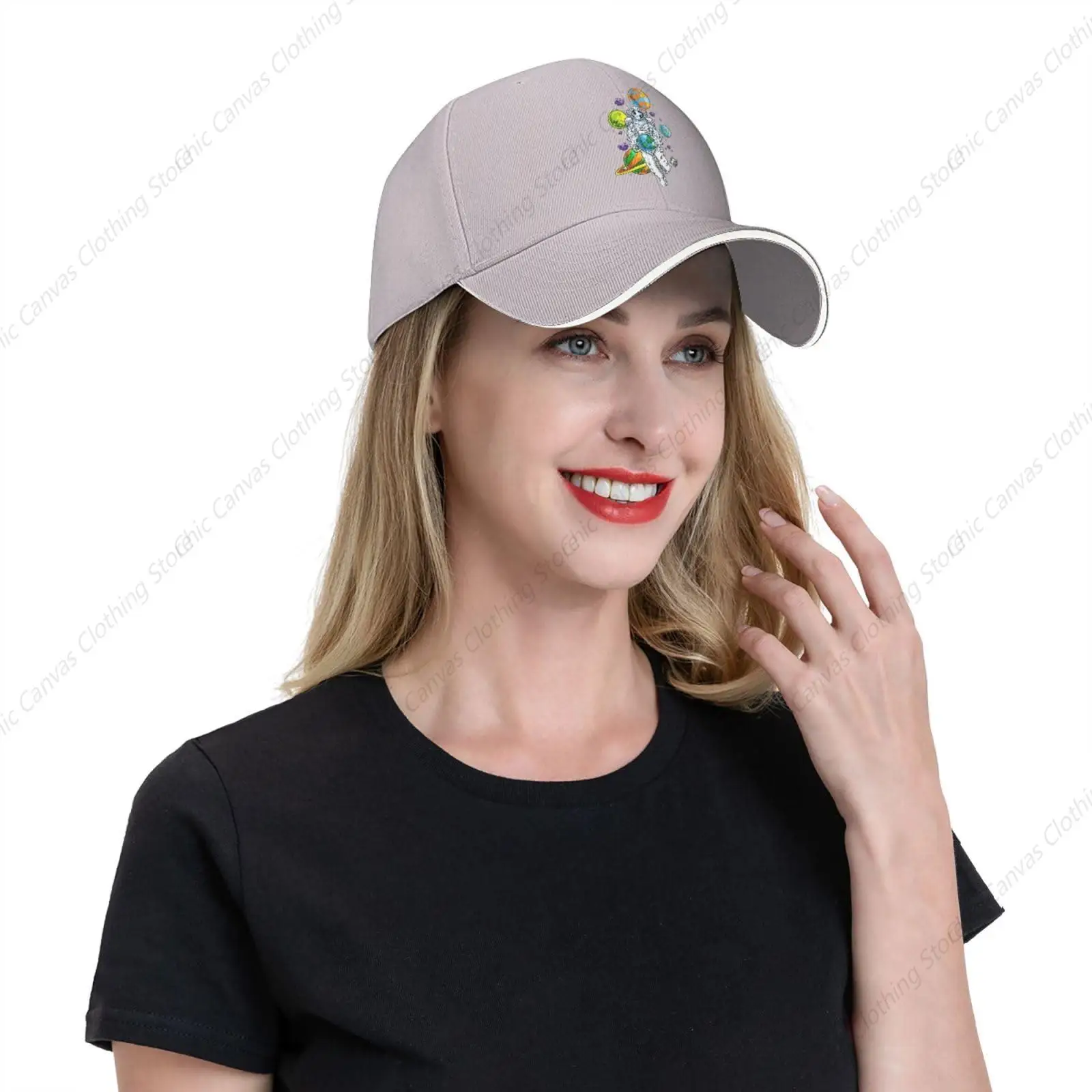 Simpatici astronauti che volano insieme al pianeta berretto da Baseball donna uomo cappello regolabile berretti da Golf papà cappello da sole cappello sportivo all'aperto